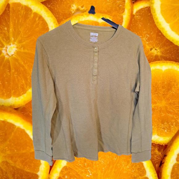 Duluth Trading Yellow 1/4 Snap Long Sleeve Shirt Size L - Picture 1 of 4